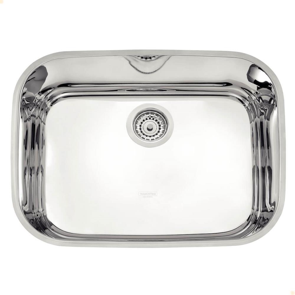 Cuba de Embutir Tramontina Lavínia 48 BL Prime Aço Inox Alto Brilho 48x34 cm com Válvula 94027202