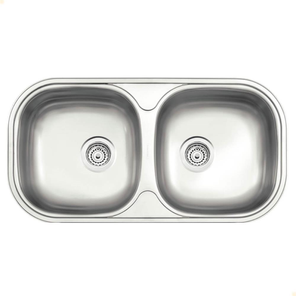 Cuba de Sobrepor Tramontina Isis 2C 34 BS Prime Inox Acetinado 78x40 cm com Válvula 94032102