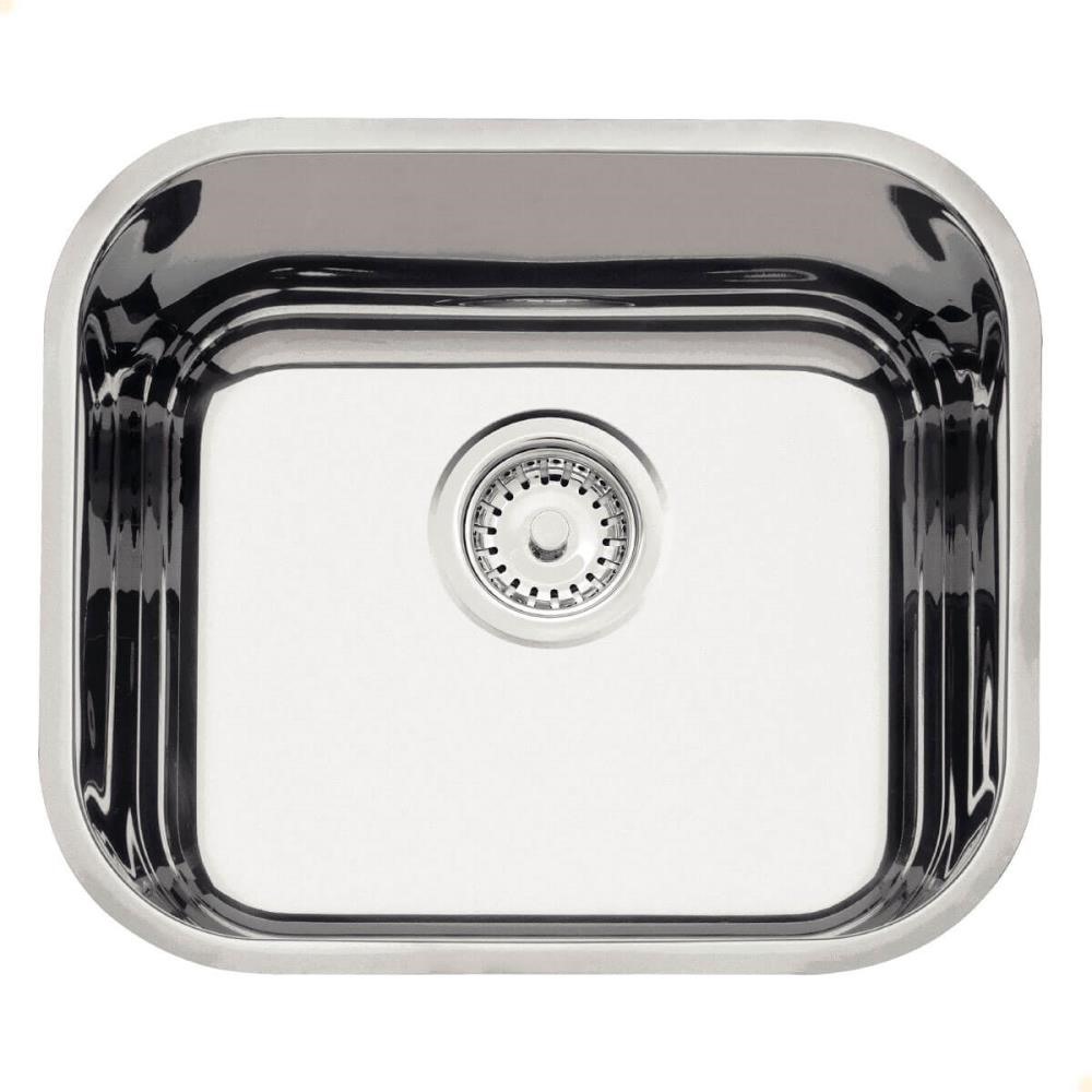 Cuba Tramontina Lavínia 40 BL Perfecta em Aço Inox Polido 40x34 cm com Válvula 94050407