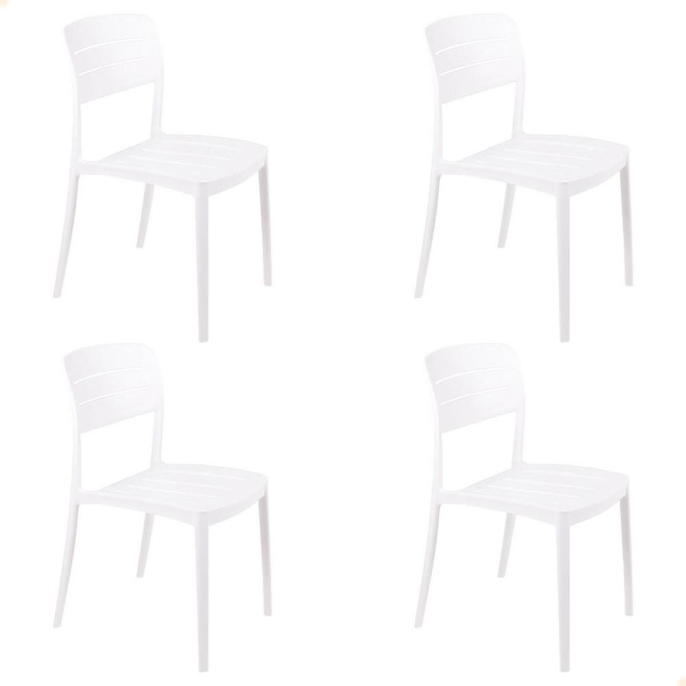 Kit 4 Cadeira Tramontina Amélia Em Polipropileno Cor Branco 92098010