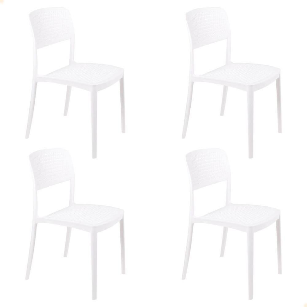 Kit 4 Cadeira Tramontina Serena Em Polipropileno Cor Branca 92096010