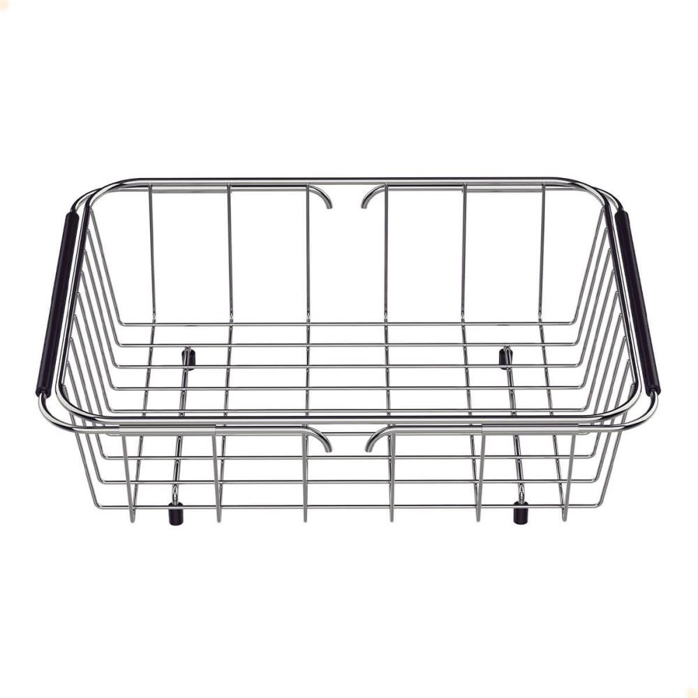 Cesto Aramado Retangular Tramontina Inox com Alça Regulável para Cubas e Pias 42x33x16 cm 94528030