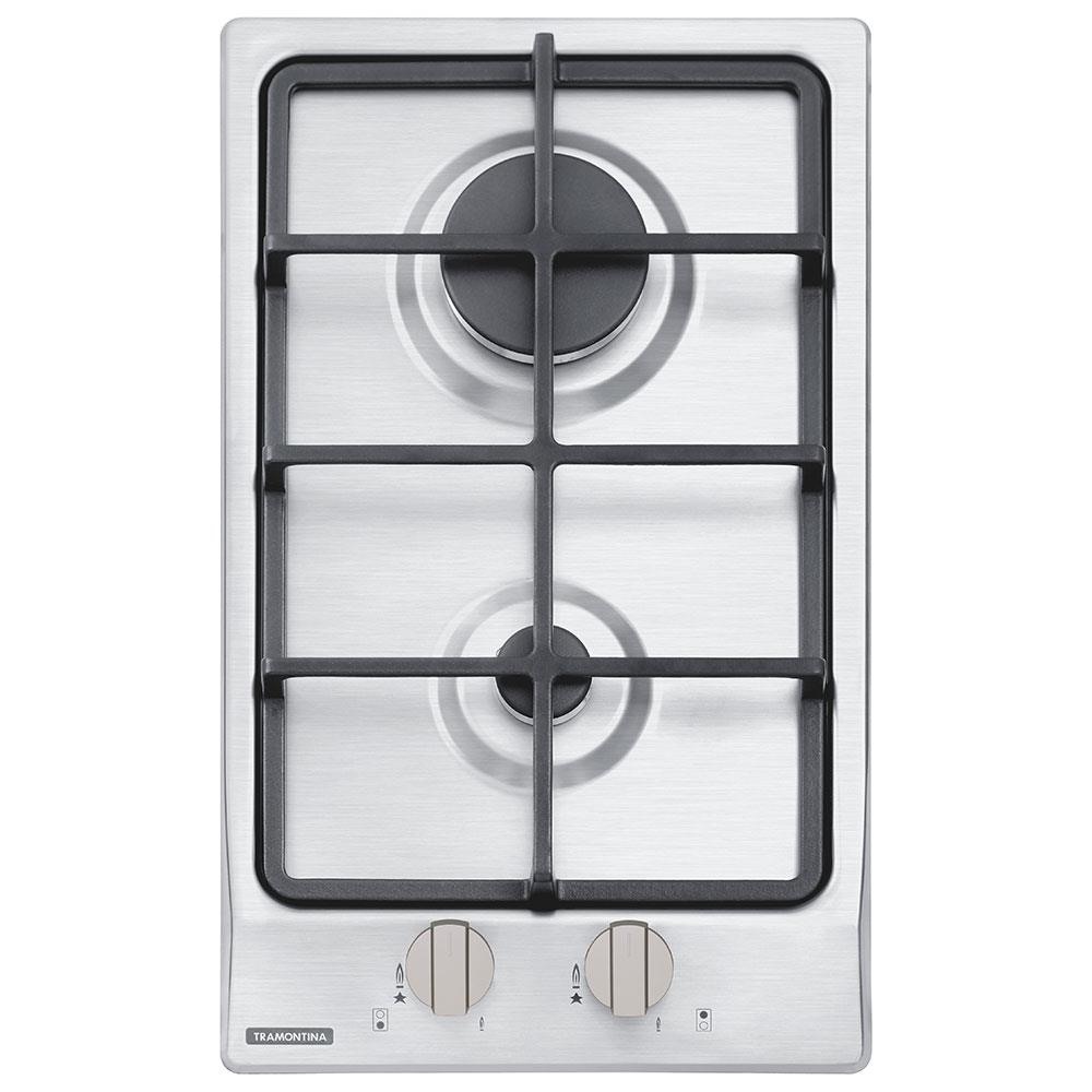 Cooktop à Gás Tramontina Dominó  2GX HE Safestop 30 Inox 2 Queimadores 94700214