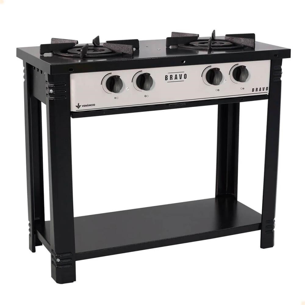 Fogão Industrial Venâncio a Gás Bravo 2 Bocas Cinza Esmaltado BR2B 16556