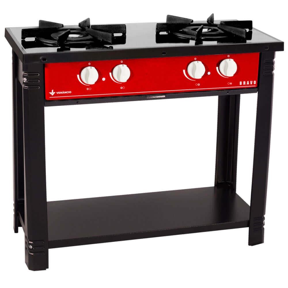 Fogão Industrial Venâncio a Gás Bravo 2 Bocas Vermelho Esmaltado BR2BVR 16568