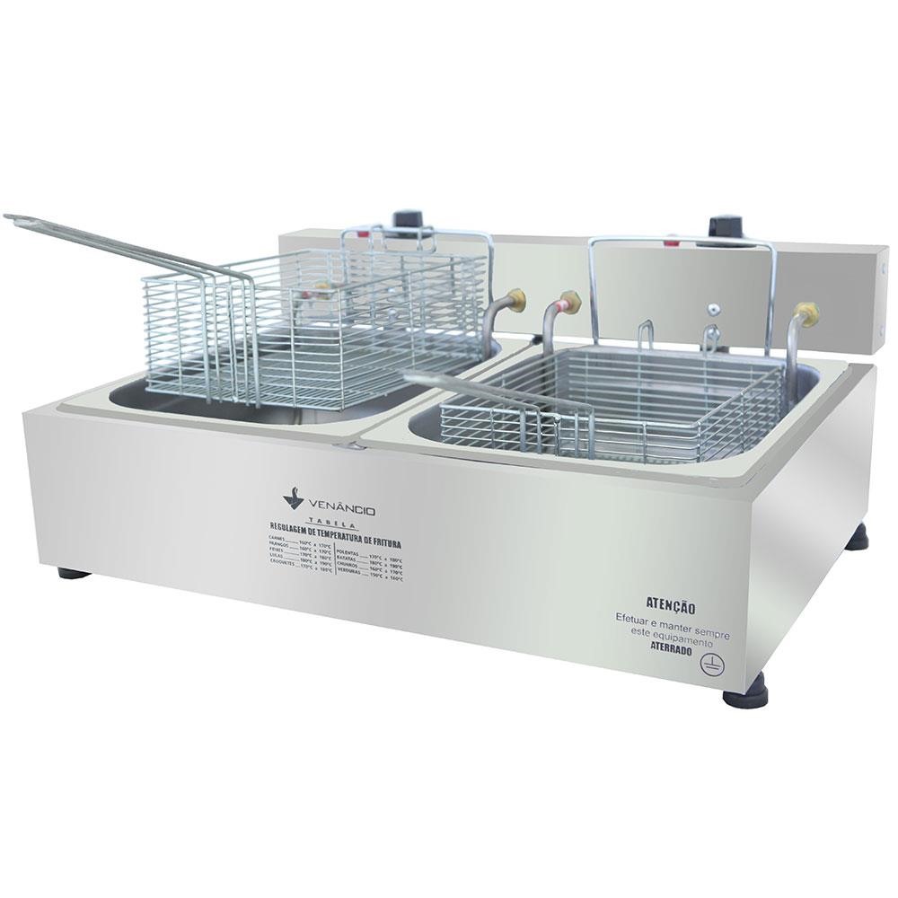 Super Fritador Venâncio Óleo Elétrico 2 Cubas e Meia 10 Litros 220V SFE212220