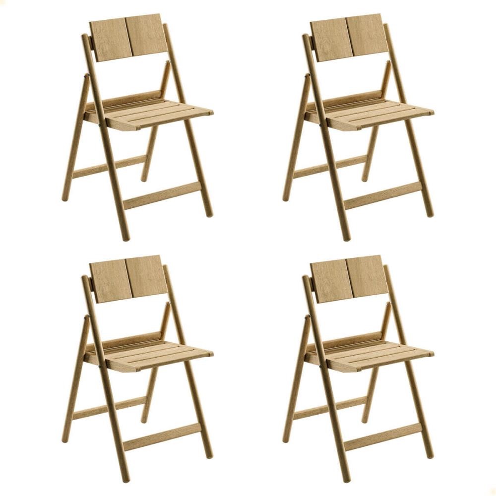 Kit 4 Cadeira Dobrável Tramontina Bossa em Madeira Tauari Natural 13699080