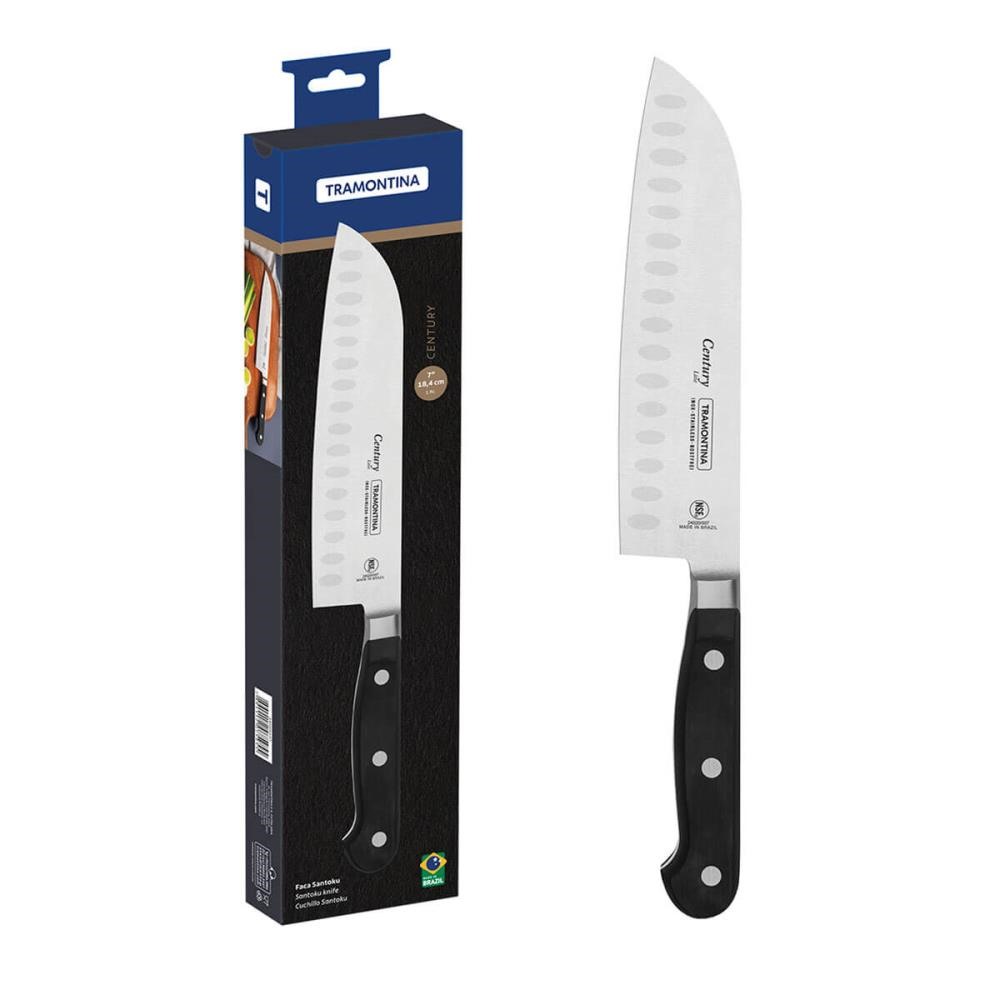 Faca Santoku Century com Lâmina em Aço Inox e Cabo em Policarbonato 7" 24020107