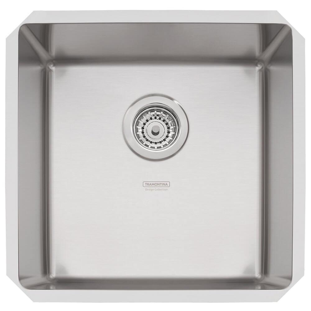 Cuba Embutir Tramontina Design Collection Quadrum Undermount Aço Inox Scotch Brite 40x40 cm 94005112