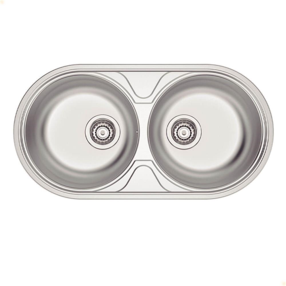 Cuba de Embutir Sobrepor Tramontina Luna Duo 2C 36 BS em Aço Inox Acetinado 84x44 cm 94035102