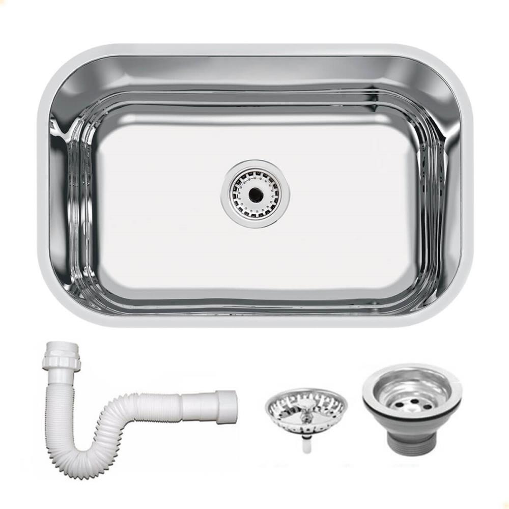 Cuba Tramontina Lavínia 47x30 cm Standard em Aço Inox Polido 47 BL com Válvula e Sifão 94083507