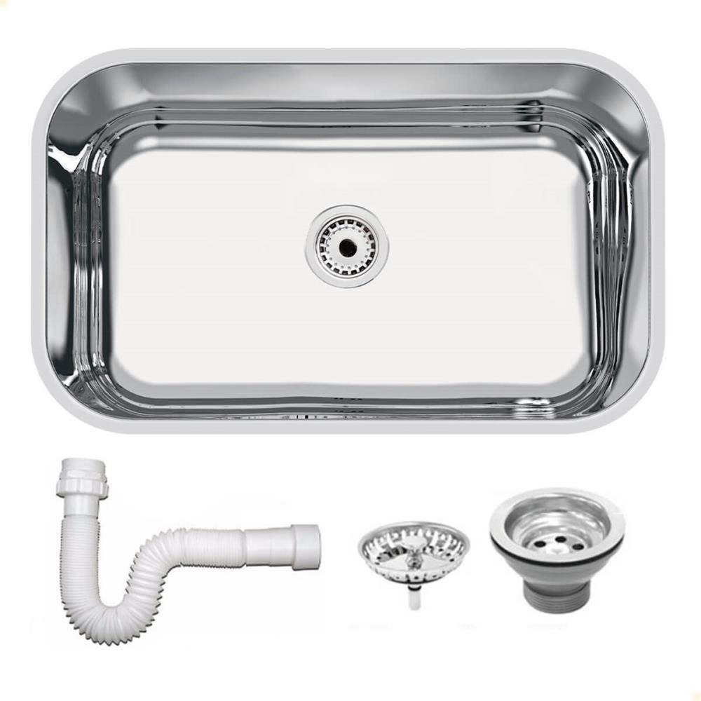 Cuba Tramontina Lavínia 56x34 cm Standard em Aço Inox Polido 56 BL com Válvula e Sifão 94085507