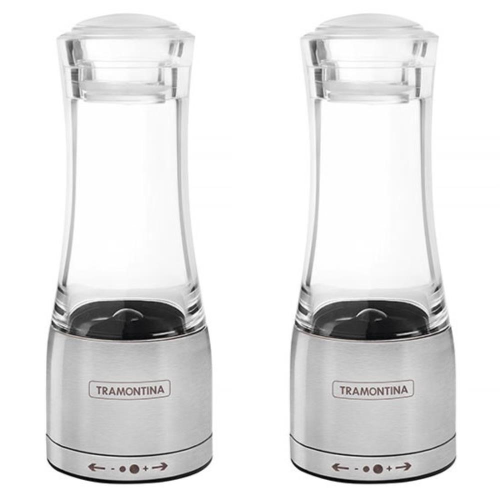 Moedor Aço Inox Acrílico Tramontina para Sal e Pimenta 2 Unidades 61653000X2
