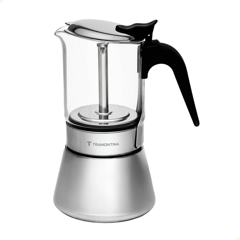 Cafeteira Italiana Tramontina Em Inox e Vidro Borossilicato Para Espresso 300 ml 61768060