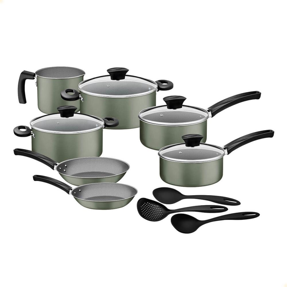 Jogo de Panelas Michigan Tramontina Alumínio Revestimento Antiaderente Verde Oliva 10 Pçs 28299299