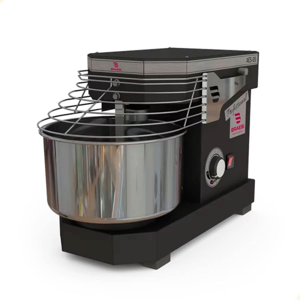 Amassadeira Industrial Espiral Braesi AES-05 Bivolt 5Kg 10 Velocidades Preta B14104