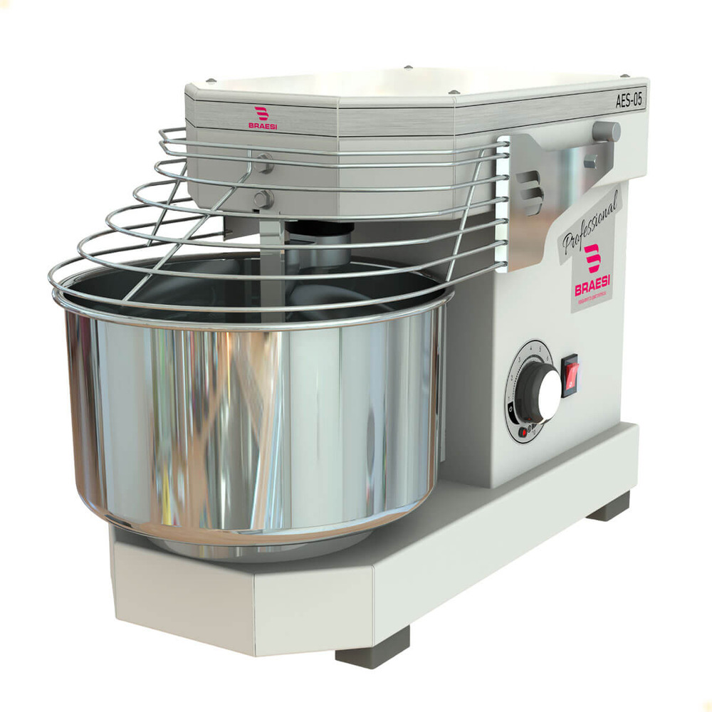 Amassadeira Industrial Espiral Braesi AES-05 Bivolt 5Kg 10 Velocidade Branca B13189