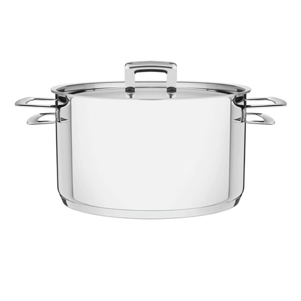 Caçarola Tramontina Brava Funda Aço Inox Fundo Triplo Tampa Plana 24 cm 6,1 L 62404240