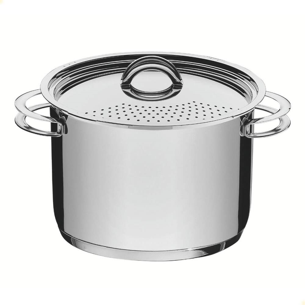 Espagueteira Tramontina Solar em Aço Inox Fundo Triplo com Tampa e Alças 24 cm 7,7 L 62517240