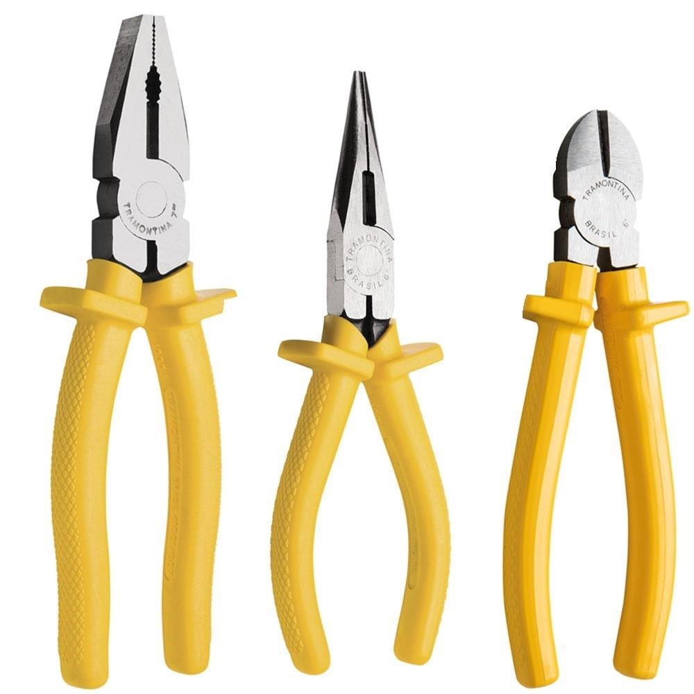 Kit de Ferramentas Tramontina com Alicate de Bico 6  Alicate Universal 8 e Alicate Corte Diagonal 6 