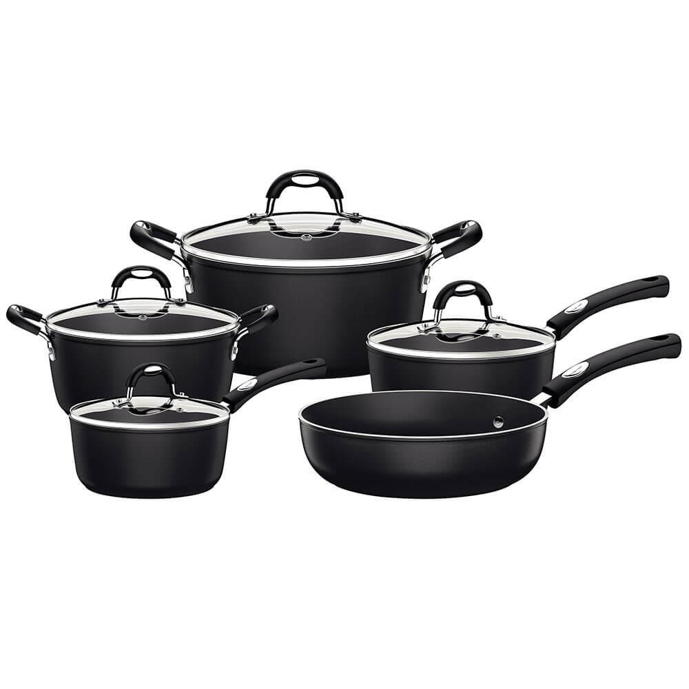 Jogo de Panelas Tramontina Mônaco 5 Pçs Induction Alumínio Rev. Antiaderente Starflon 28799002