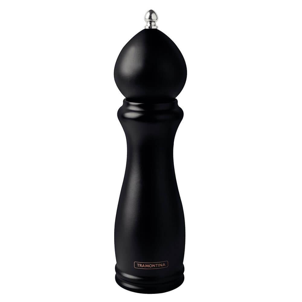 Moedor de Pimenta e Sal Tramontina Churrasco Black em Cerâmica Recipiente de Madeira 8" 26456008