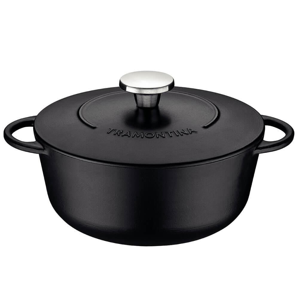 Caçarola Tramontina Trento 24cm 4L Ferro Fundido Esmaltado  Rev. Int Ant Starflon Excellent 20805024