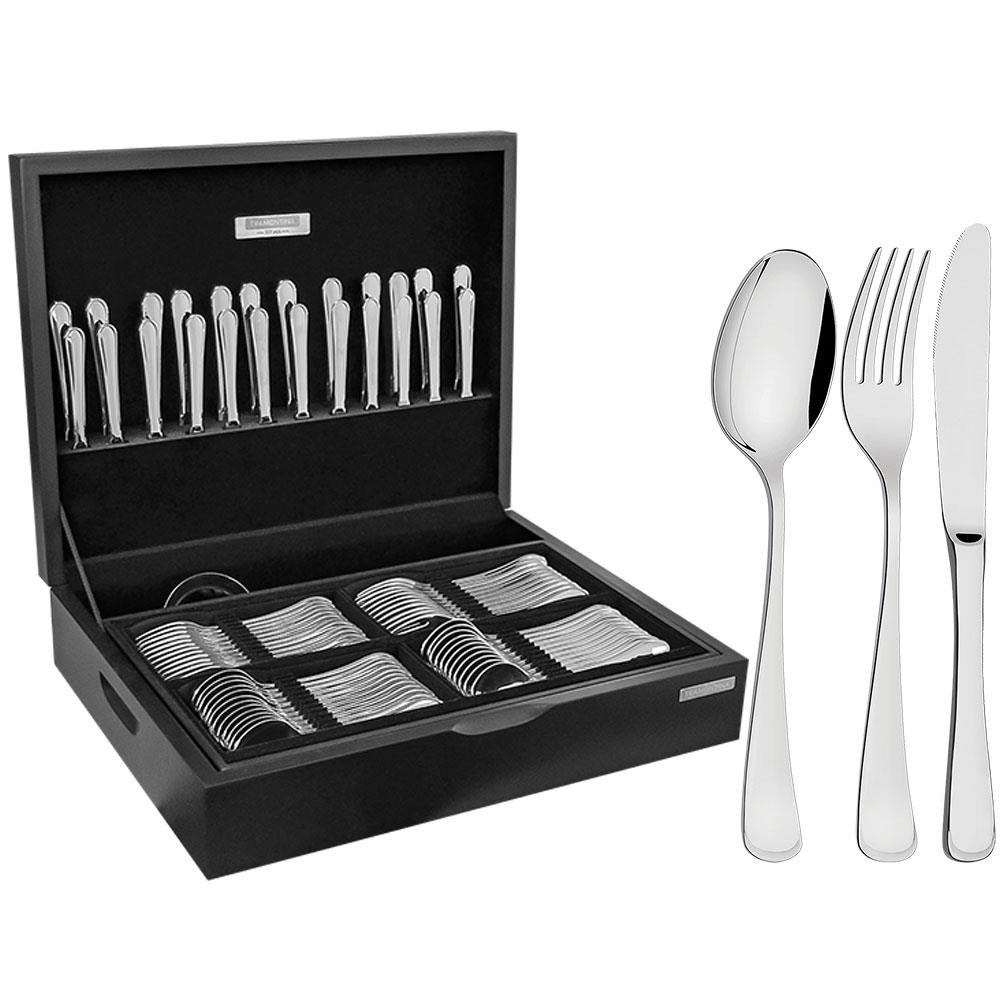 Faqueiro Tramontina Mônaco em Aço Inox Facas de Mesa Forjadas 6mm Acab. Alto Brilho 101 Pçs 66917217