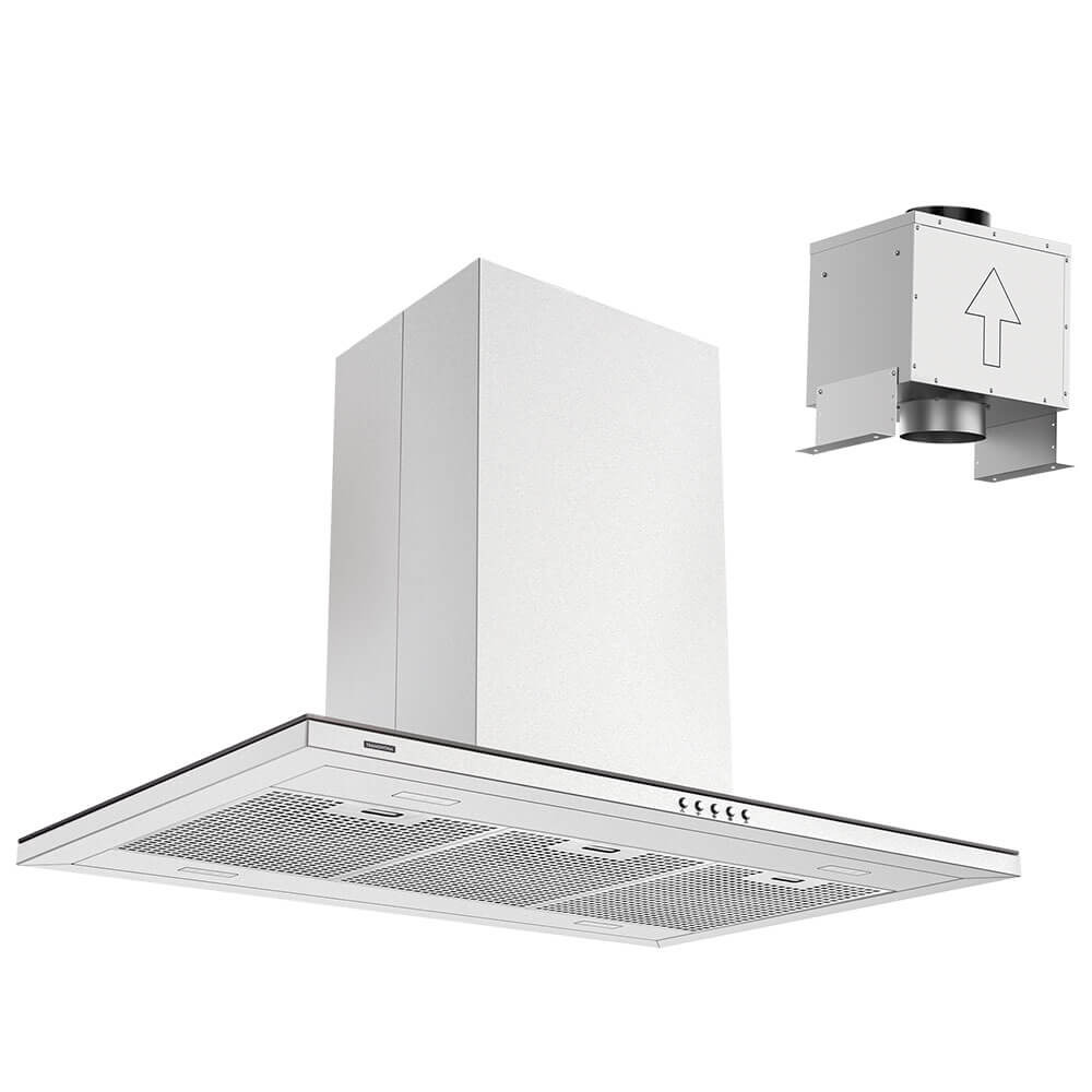 Coifa de Ilha Tramontina Slim Isla 90 Split Aço Inox com Acabamento Scotch Brite 90 cm 220v 95800031