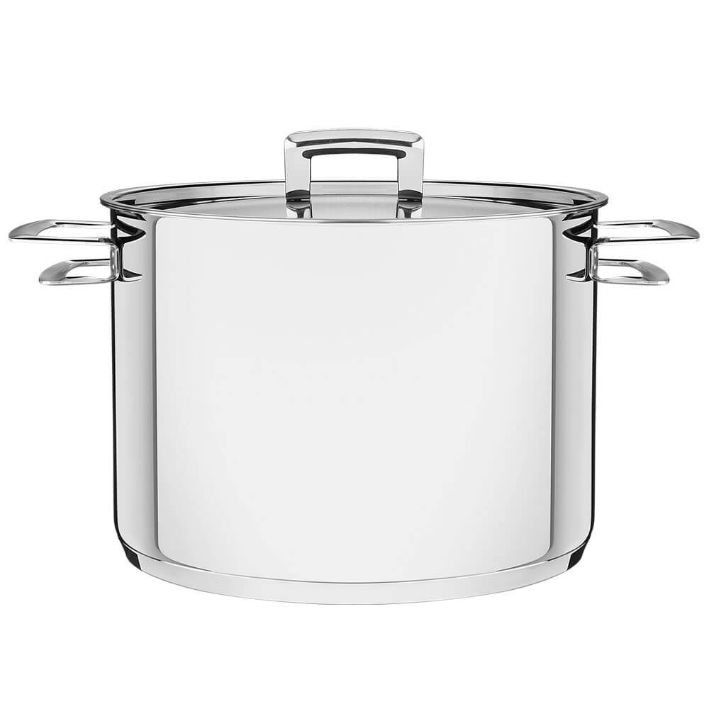 Caldeirão Tramontina Brava 20 cm 4,6 L em Aço Inox Fundo Triplo com Tampa Plana e Alças 62405200