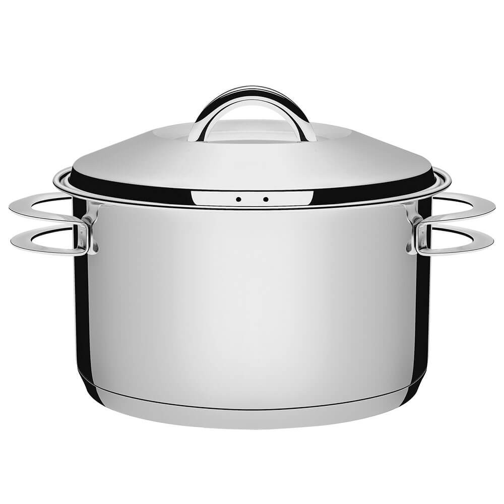 Caçarola Tramontina Solar Funda 28 cm 8,4 L em Aço Inox Fundo Triplo com Tampa e Alças 62504280