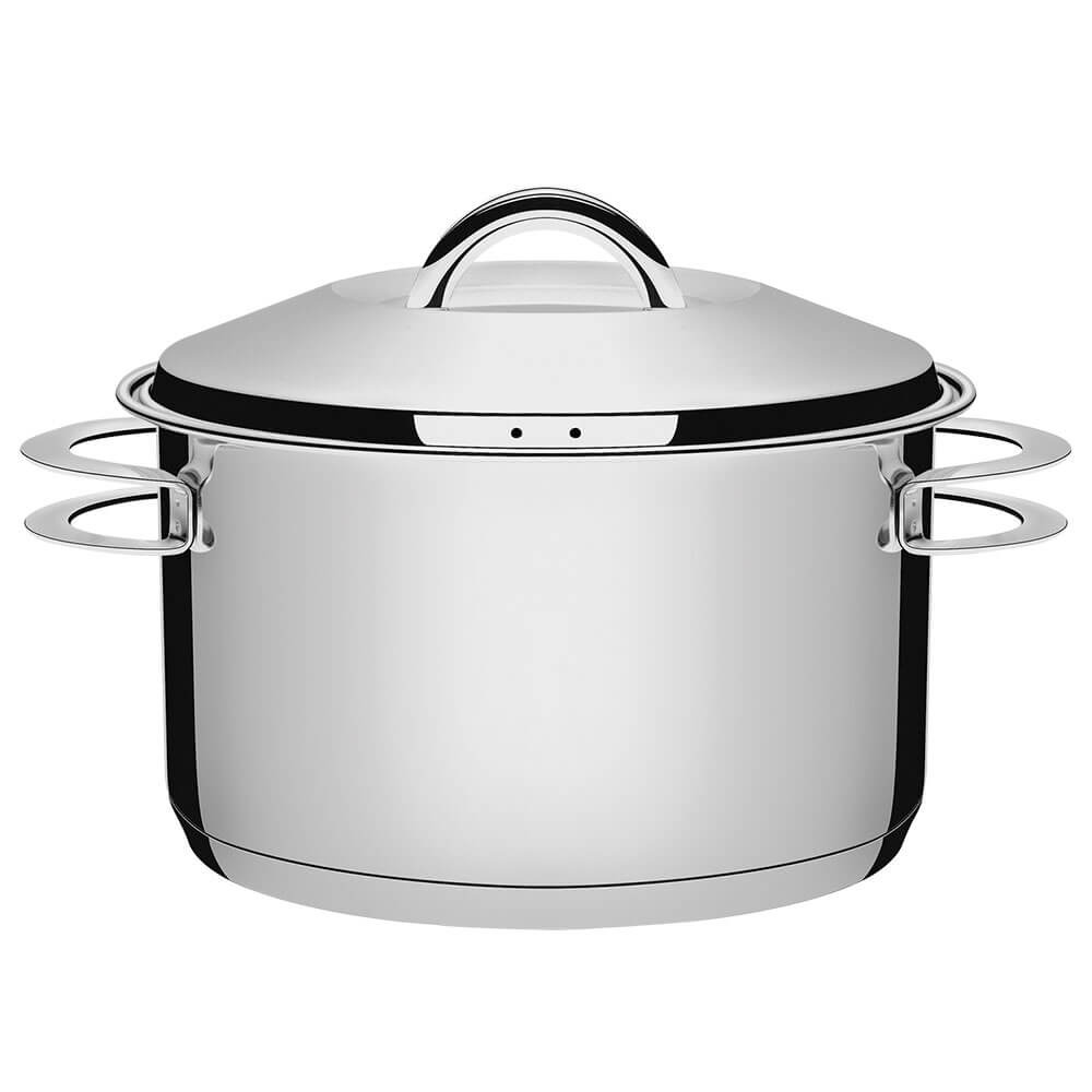 Caçarola Tramontina Solar Funda 24 cm 6,1 L em Aço Inox Fundo Triplo com Tampa e Alças 62504240