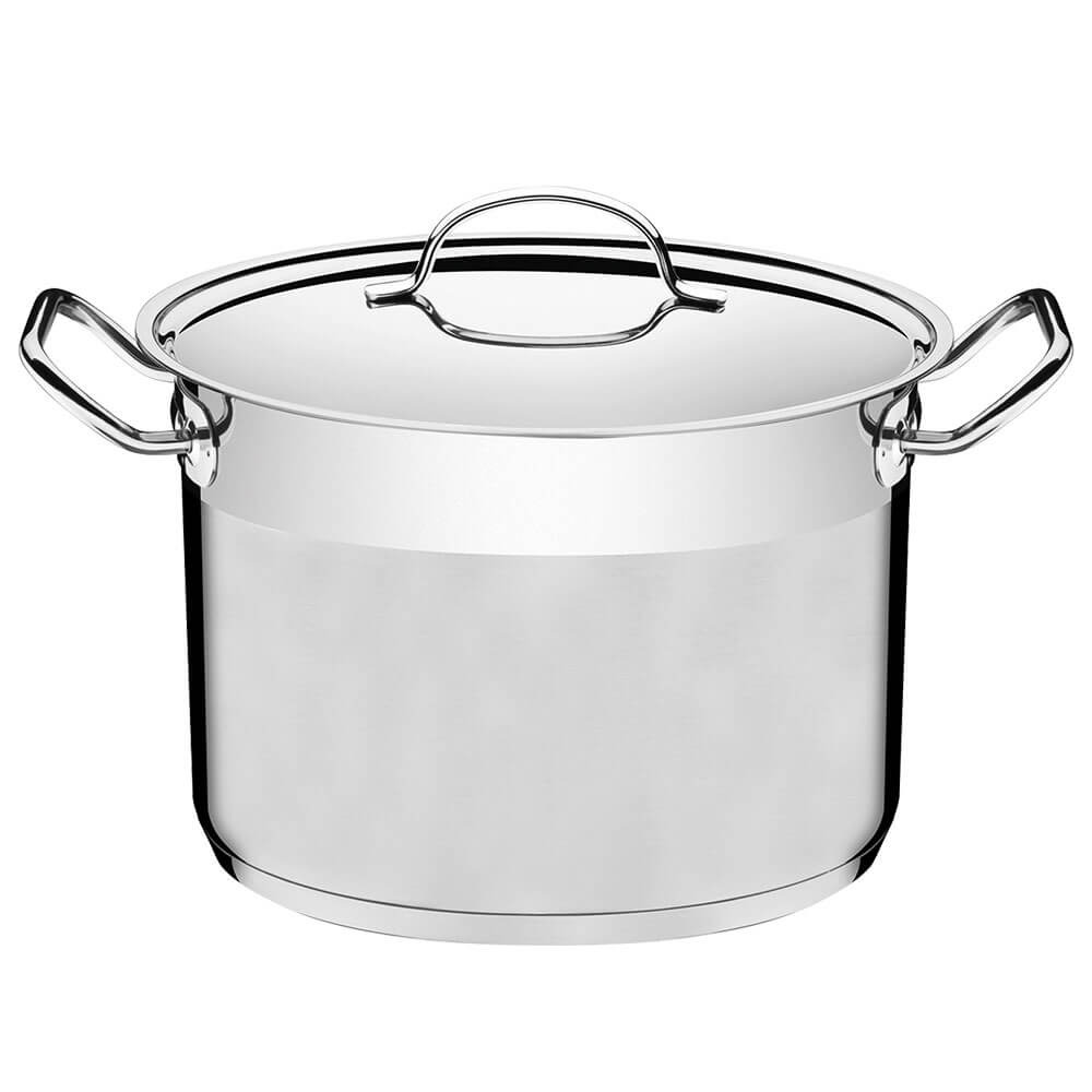 Caldeirão Tramontina Professional 24 cm 7,8 L Aço Inox Fundo Triplo Tampa Plana Satinado 62625240