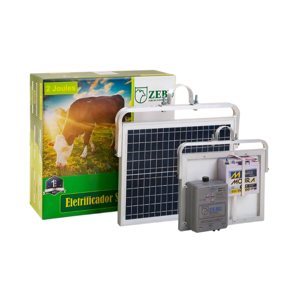 Kit Cerca Elétrica Solar Zebu ZS50I BI Bateria Integrada 33766