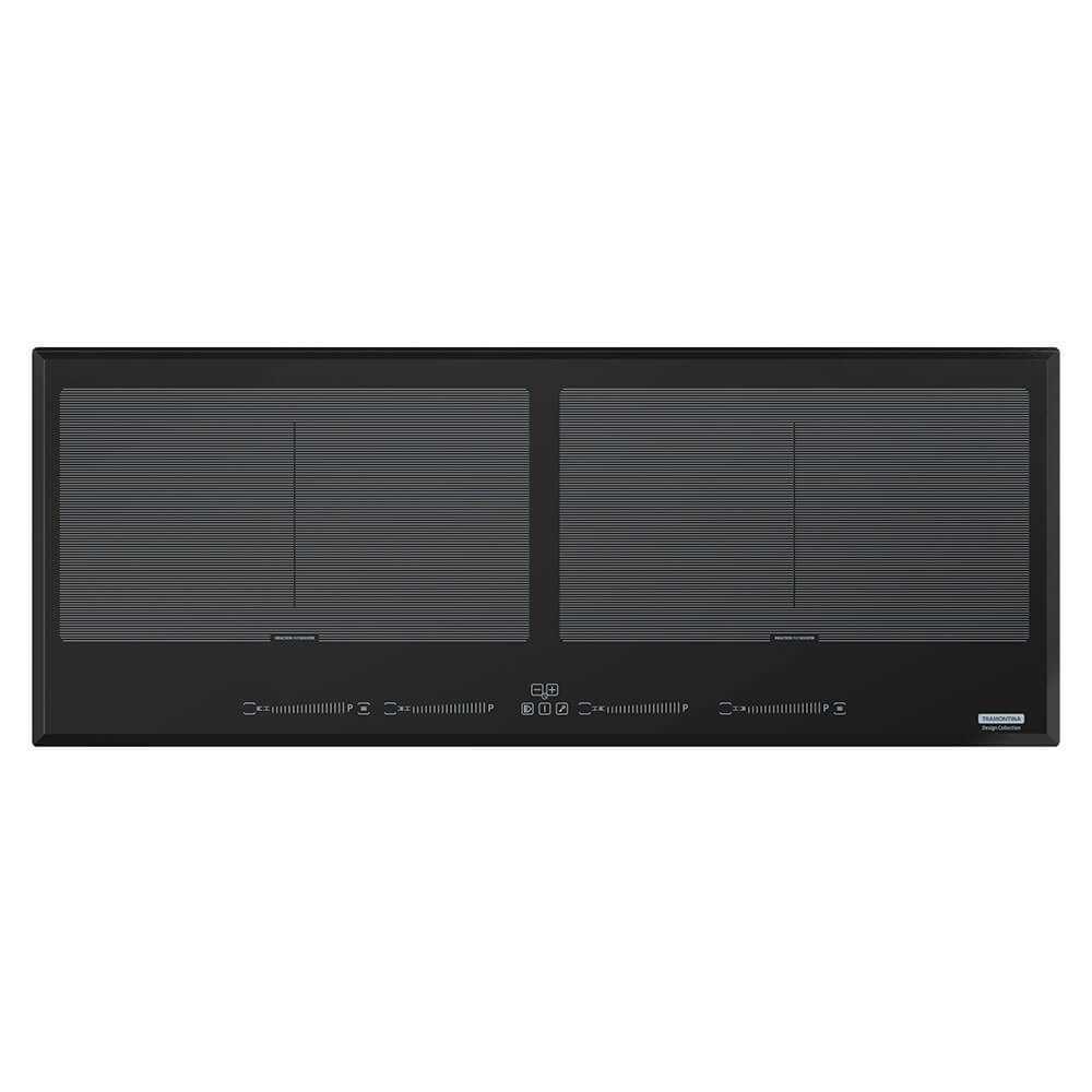 Cooktop por Indução Tramontina Slim Slider Bridge 4EI 90 em Vidro Preto 220v 94722222