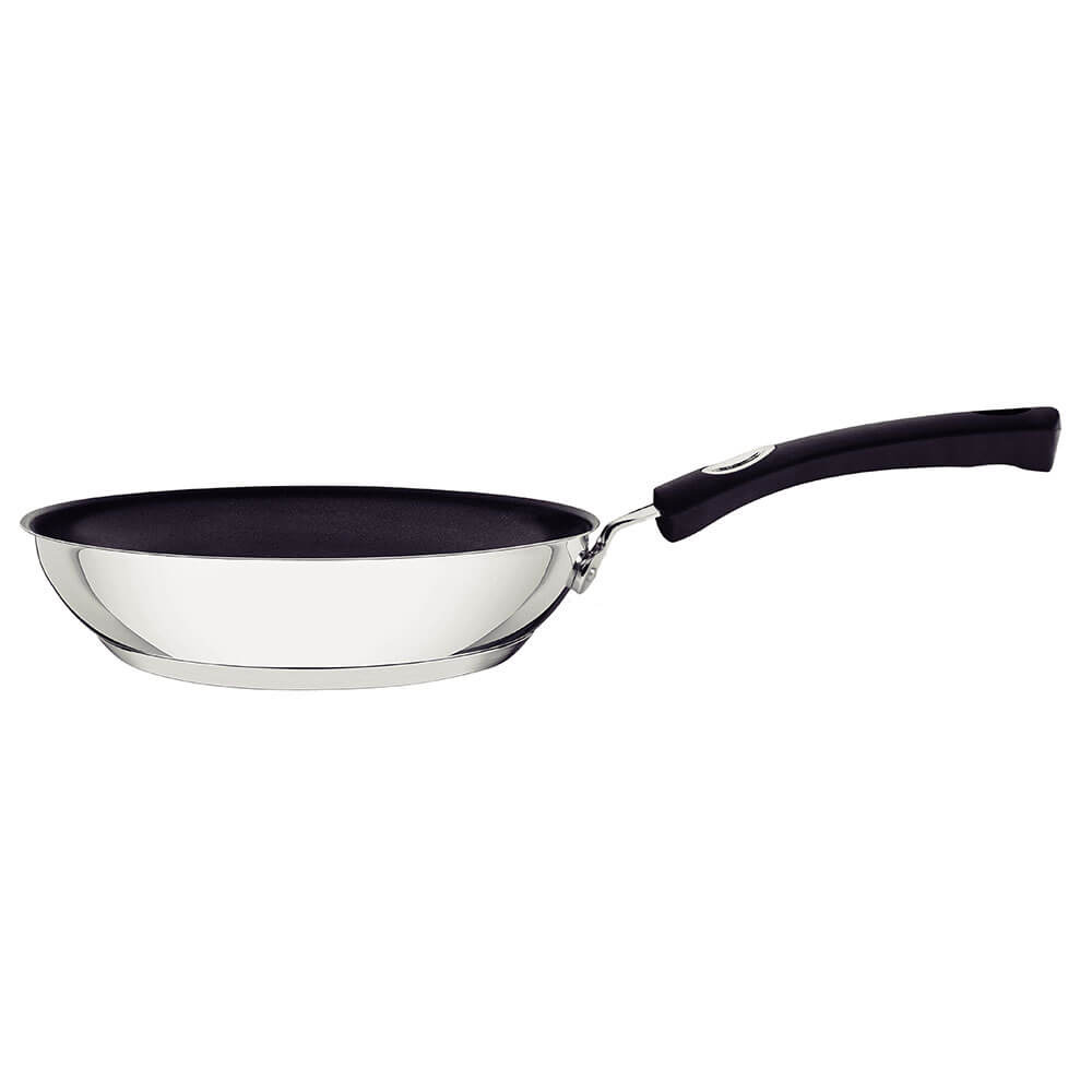 Frigideira Tramontina Solar Rasa Aço Inox Fundo Triplo Revest. Int Anti. Cabo de Silicone 24cm 2,1L 