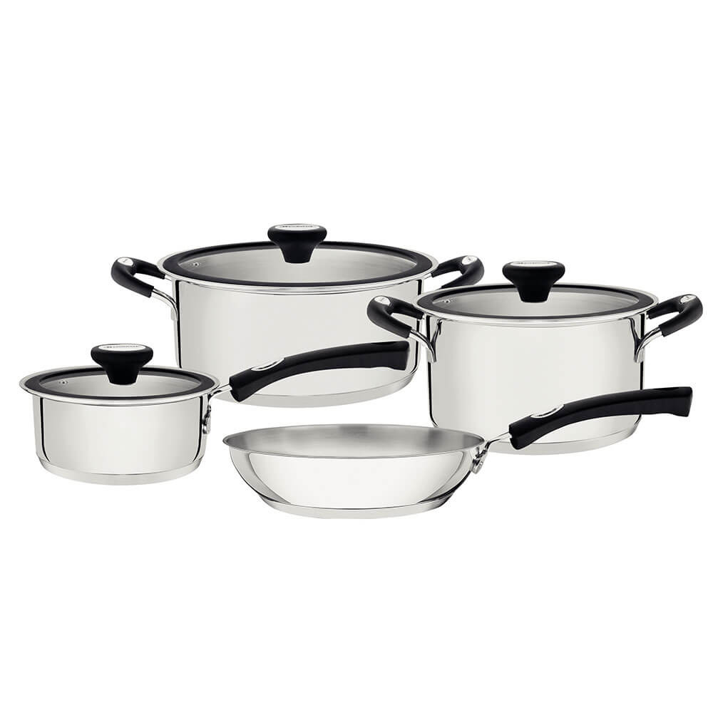 Jogo de Panelas Tramontina Solar Silicone em Aço Inox 4 Peças 65120030