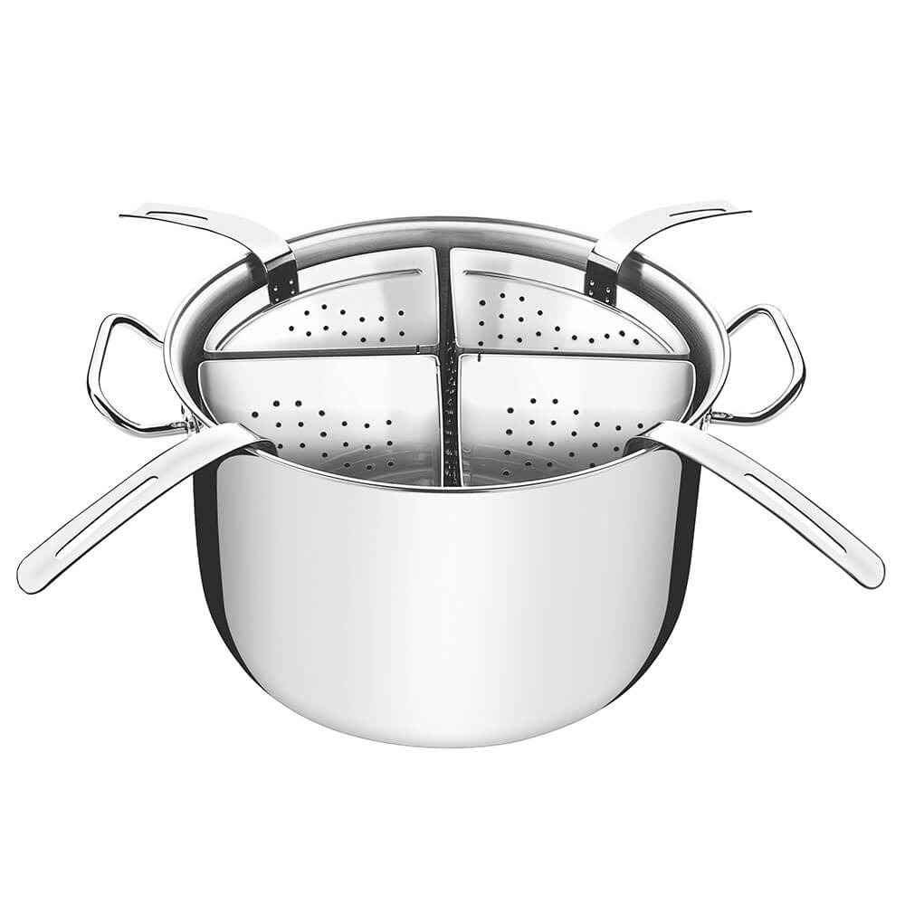 Cozi-Pasta Tramontina Professional em Aço Inox com 4 Divisórias 30 cm 13,5 L 65620411