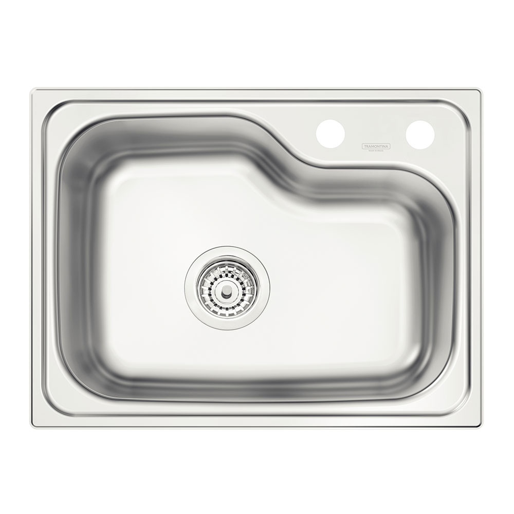 Cuba de Sobrepor Tramontina Morgana Compact 48 FX em Aço Inox Acetinado 55x42 cm c/ Válvula 93815122