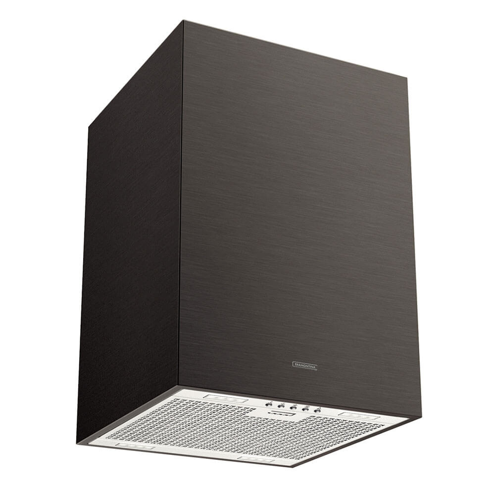 Coifa Ilha Tramontina Square Isla 40 Silent Aço Inox Black Steel e Anti Digitais 40cm 220 V 95800037