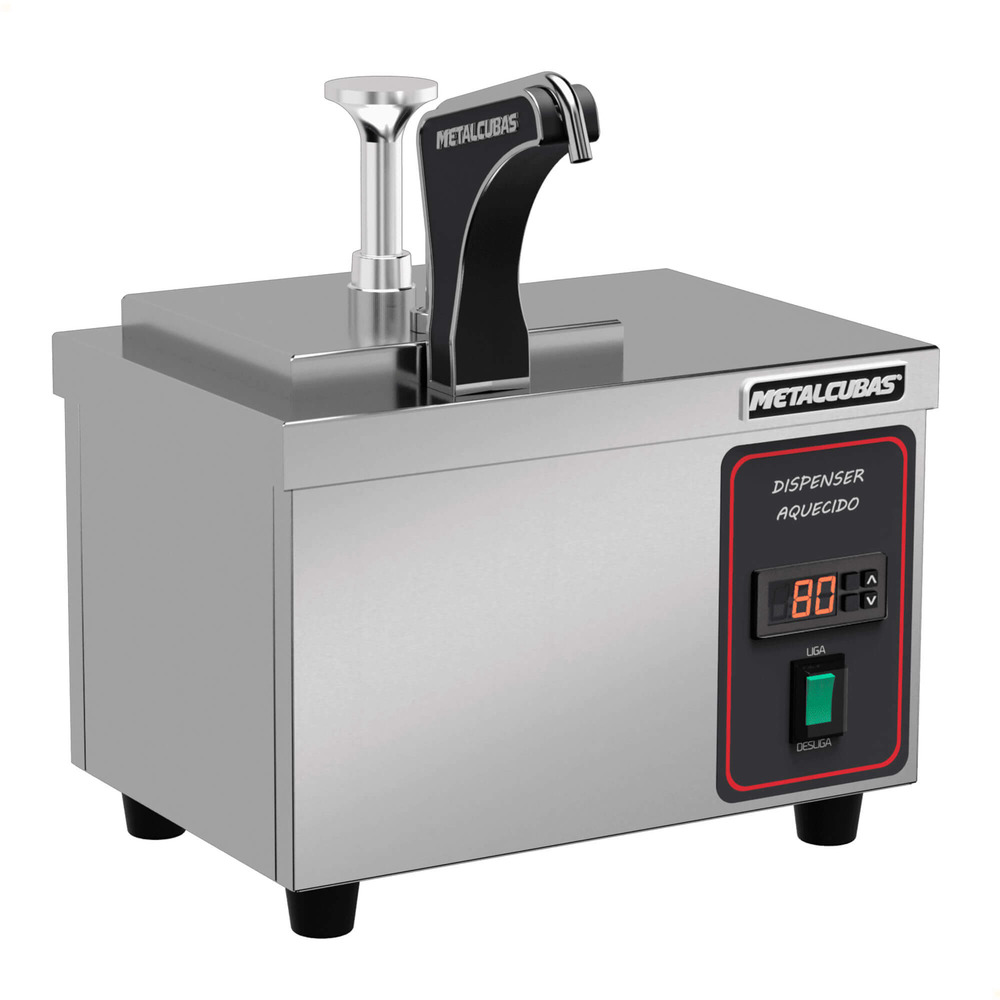 Dispenser Aquecido Para Molhos e Coberturas Metalcubas 2 Litros Até 80°C 220 V DA 1