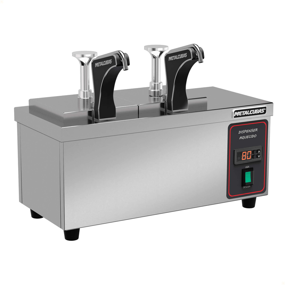 Dispenser Aquecido Para Molhos e Coberturas Metalcubas 4 Litros Totais Até 80°C 220VDA 02
