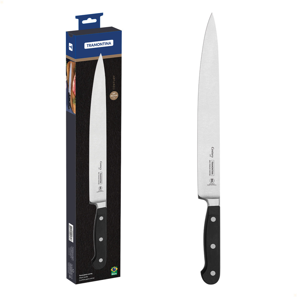 Faca para Carne Tramontina Century Lâmina Aço Inox Cabo Policarbonato e Fibra de Vidro 10" 24010110
