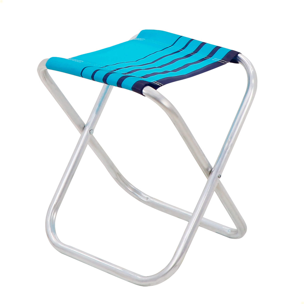 Banqueta de Praia Tramontina Fiji em Alumínio com Assento Azul Cristal e Azul Escuro 92900302