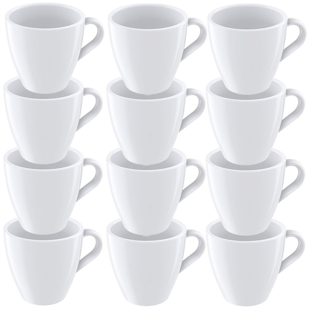 12 Xícaras Cappuccino Tramontina Paola em Porcelana Branca 200 ml 96600125