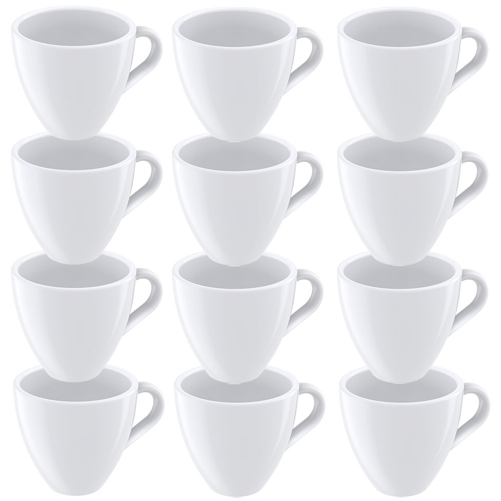 12 Xícaras Expresso Tramontina Paola em Porcelana Branca 95 ml 96600126