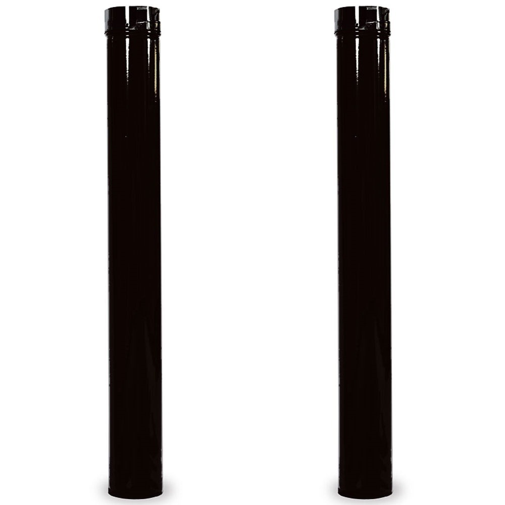 Kit 2 Canos para Chaminé Venax Esmaltado Preto 1m 110 mm 7585