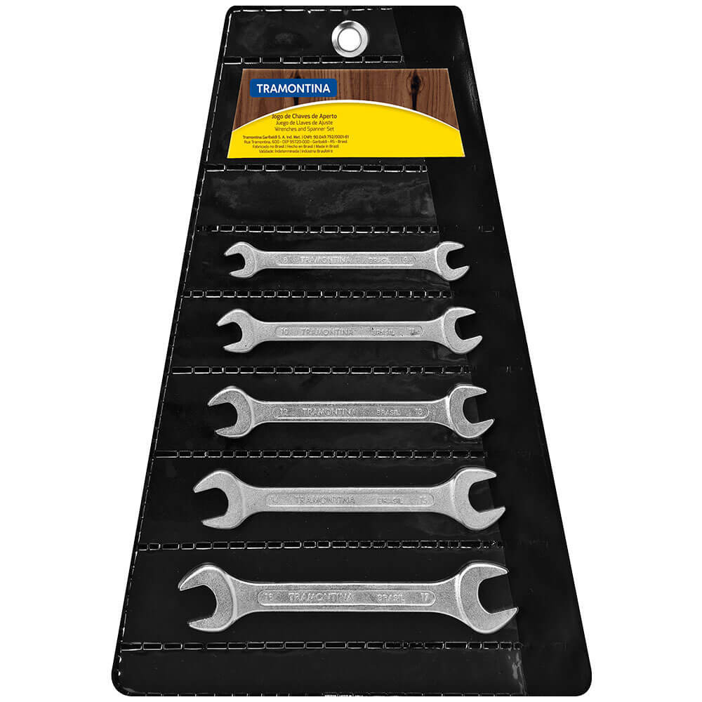 Jogo de Chaves Fixas Tramontina Basic Corpo Aço Especial Cromado 5 Peças 8mm a 17mm 41120205