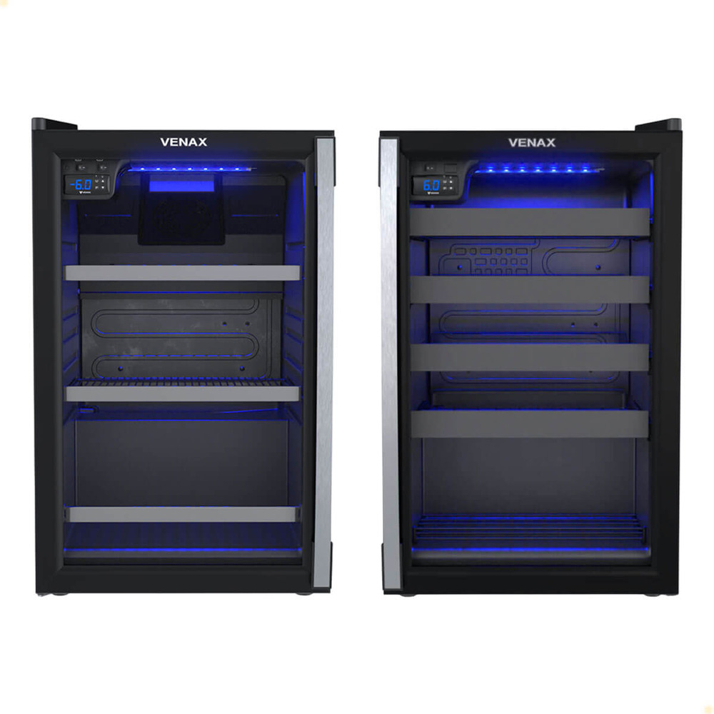 Conjunto Venax Cervejeira Blue Light E Adega Piubella preto fosco Porta Invertida 220V
