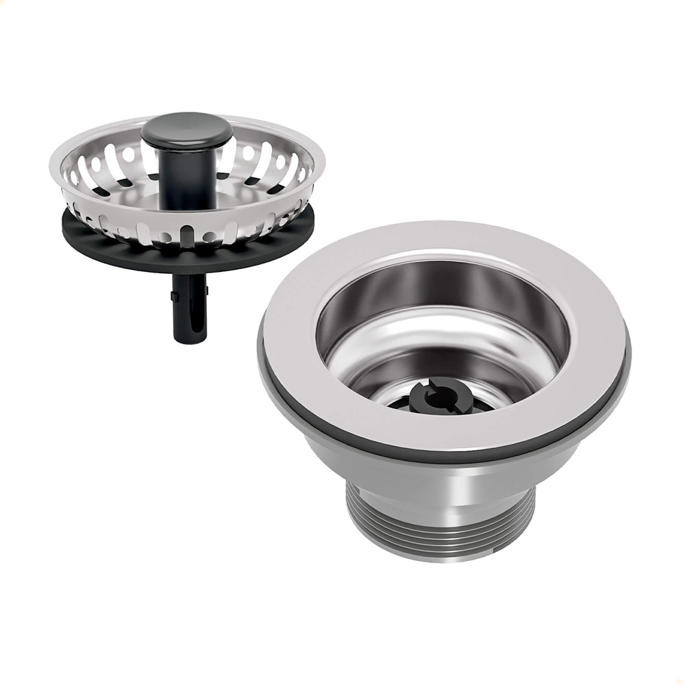 Válvula Tramontina 3 1/2" sem Escape em Inox 430 e Polipropileno para Pias Cubas e Tanques 94510034